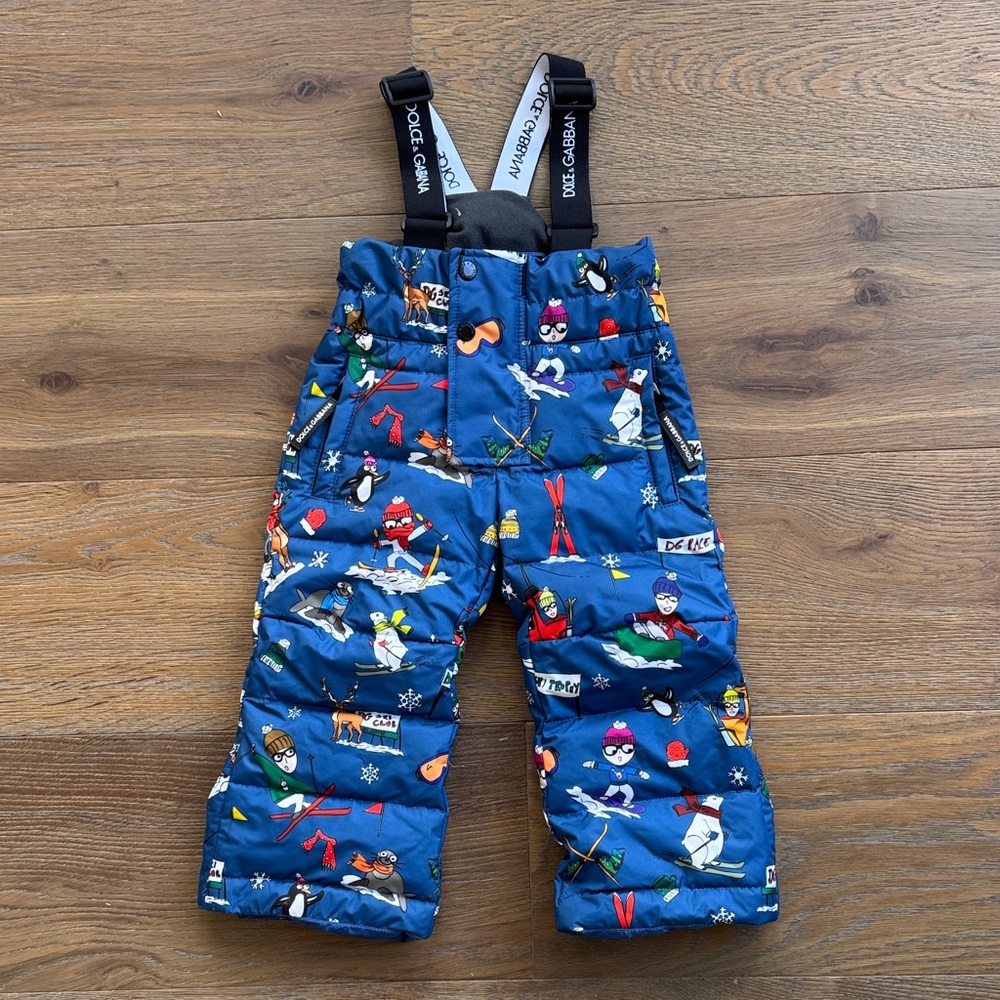 Dolce & Gabbana Kids Blue Snow Bib Pants